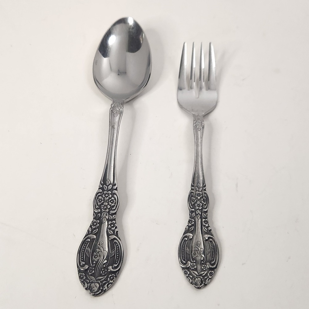 Vintage Springtime Stainless Japan Flatware 2 Piece Replacement Lot Fork Spoon